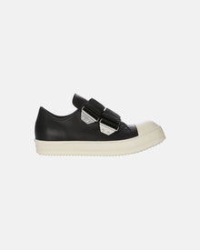 Women Leather Shoes Strap Low Sneakers Black/Milk/Milk