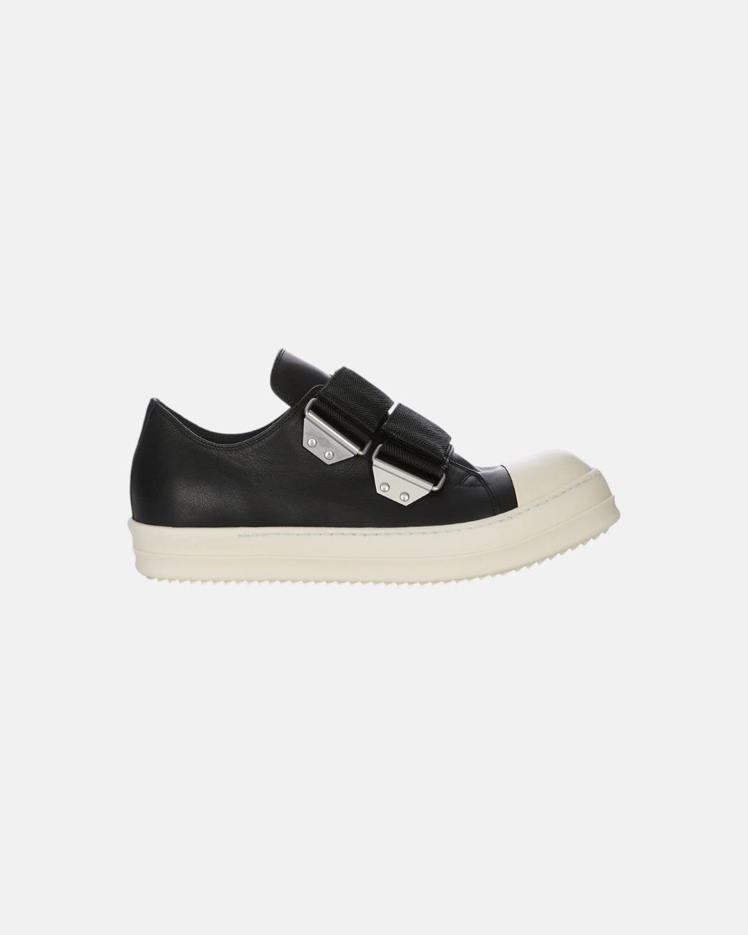 Women Leather Shoes Strap Low Sneakers Black/Milk/Milk
