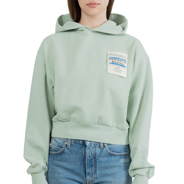 Jw Anderson Women Care Label Cropped Hoodie Pistachio