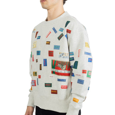 Kenzo Labels Oversize Sweatshirt Pale Grey