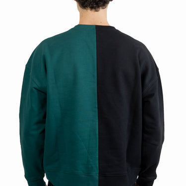 Valentino Cotton Crewneck Sweatshirt With Maison Valentino And Valentino V Crew Print Black/College Green