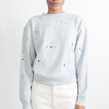 Paco Rabanne Women Stud-Detail Organic Cotton Sweatshirt Grey