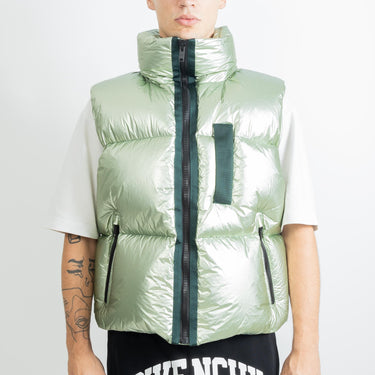 Givenchy Laminated Sleeveless Puffer Green Forest