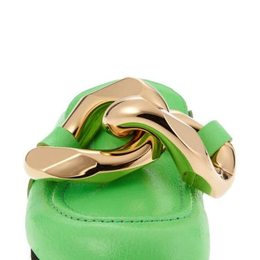 Jw Anderson Women Chain Loafer Mules Lime Green