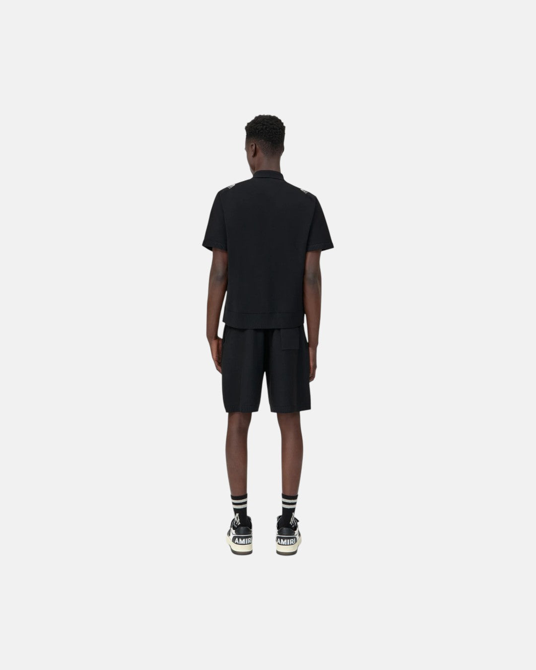 Stud Stripe Short Black