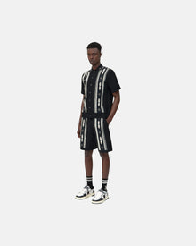 Stud Stripe Short Black