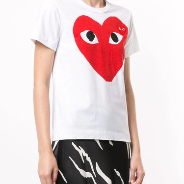 Comme Des Garcons Play Women Heart Emblem T-Shirt White