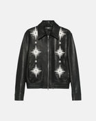 Starburst Leather Jacket Black
