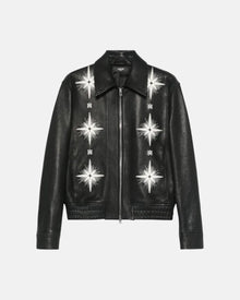 Starburst Leather Jacket Black