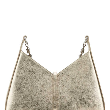 Givenchy Small Cut Out Bag In Laminated Leather With Chain Dusty Gold