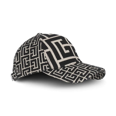 Balmain Hat With Print Ivory/Black