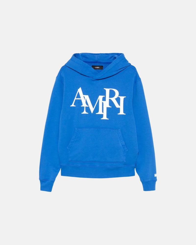 Amiri Staggered Hoodie Blue