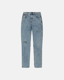 Ma Straight Ripped Jean Sky Marble