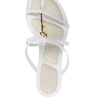 Jacquemus T-Zone Logo Plaque Heeled Sandals White
