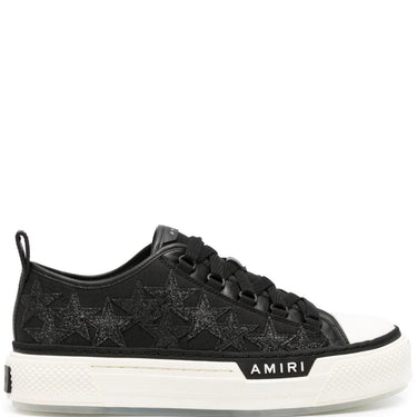Amiri Star Glittered Lace-Up Sneakers Black