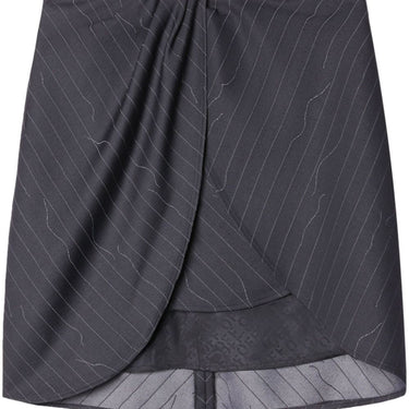 Off White Women Pinstripe Twist Mini Skirt Forged Iron No Color