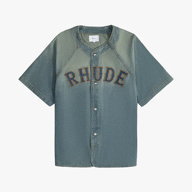 Rhude Baseball Denim Shirt Dark Indigo