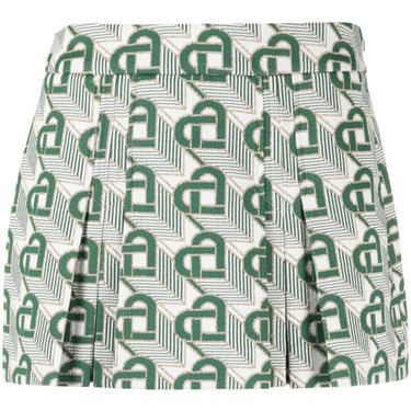 Casablanca Women Heart Monogram Jacquard Miniskirt Heart Monogramme Green