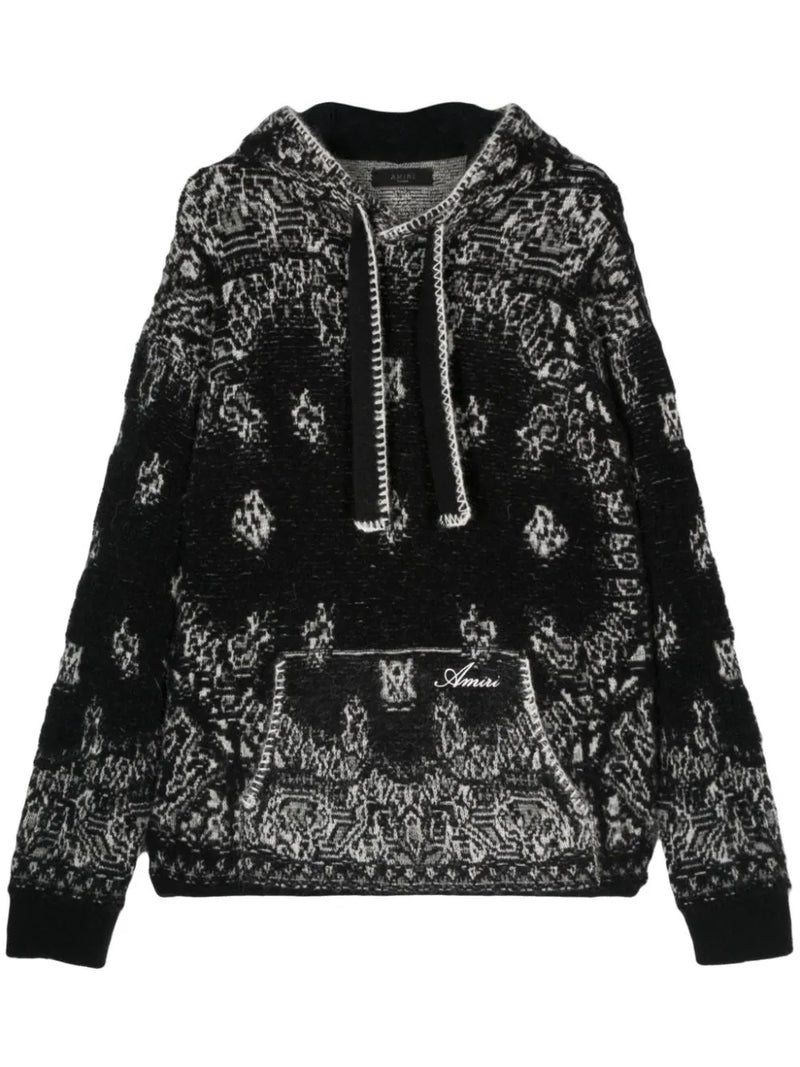 Amiri Bandana Hoodie Black