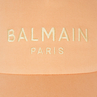 Balmain Embroidered Balmain Paris Cap Orange