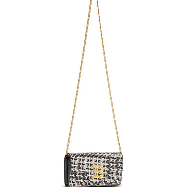 Balmain B-Buzz Wallet In Embossed Calfskin With A Pb Labyrinth Monogram
