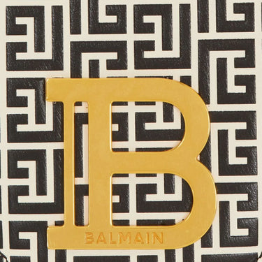 Balmain B-Buzz Wallet In Embossed Calfskin With A Pb Labyrinth Monogram