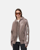 Bones Studded Zip Hoodie Brown