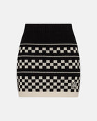 Checkered Mesh Skirt Black