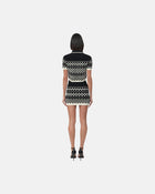 Checkered Mesh Skirt Black