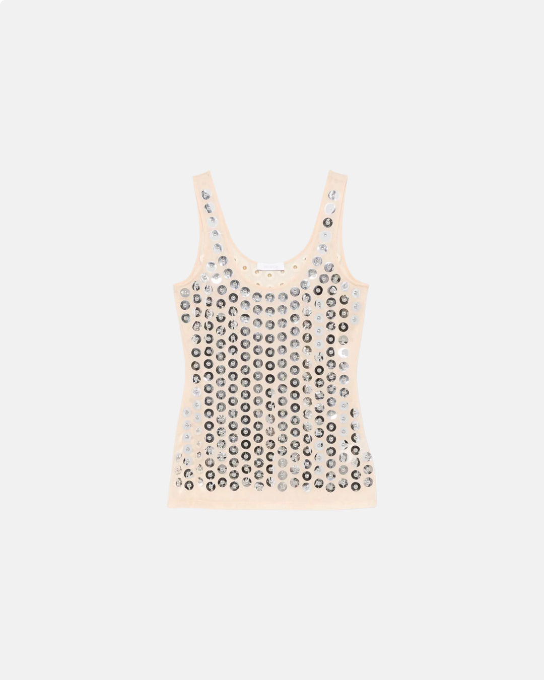 Embroidered Tank Top Peach