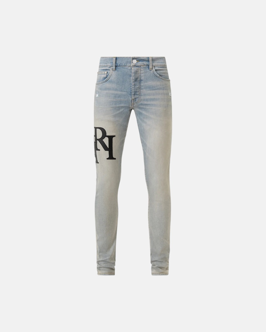 Staggered Logo Skinny Jean Antique Indigo Blue