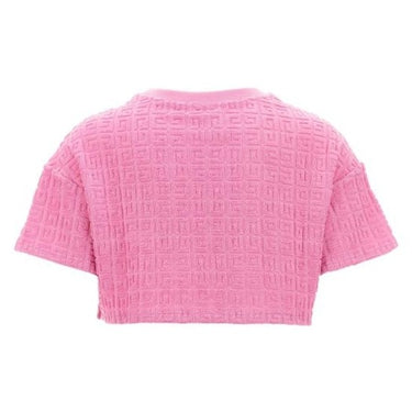 Givenchy Women Cropped T-Shirt In 4G Cotton Towelling Jacquard Old Pink