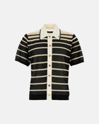 Striped Button Down Shirt Black