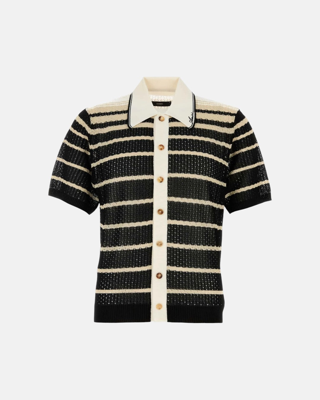 Striped Button Down Shirt Black