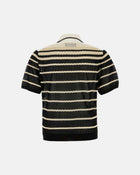 Striped Button Down Shirt Black