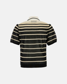 Striped Button Down Shirt Black