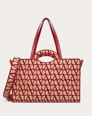 Valentino Le Troisieme Toile Iconographe Shopping Bag Beige/Red