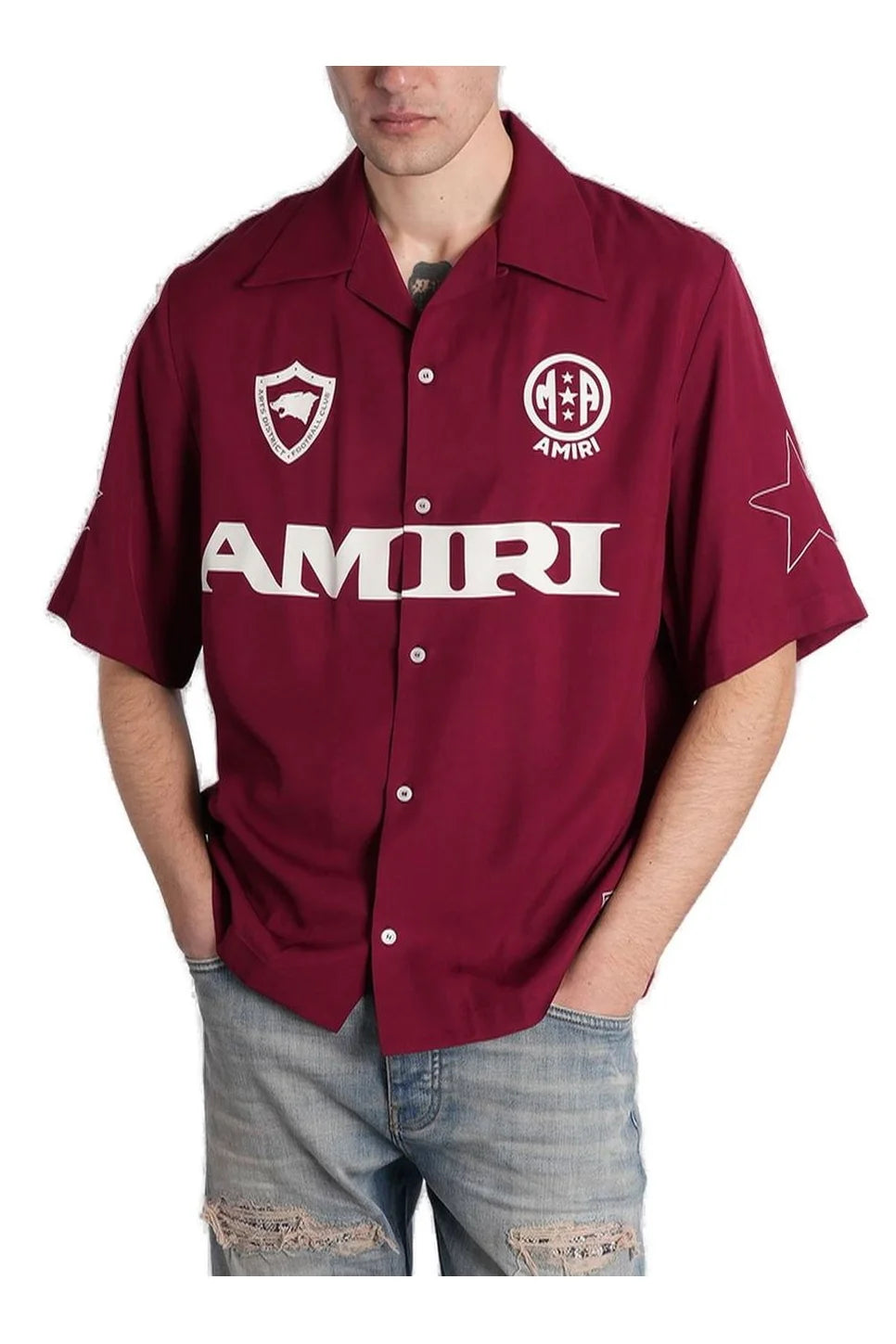 Amiri Sport Camp Shirt Aged Port
