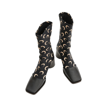 Marine Serre All-Over Patterned Pointed Toe Boots