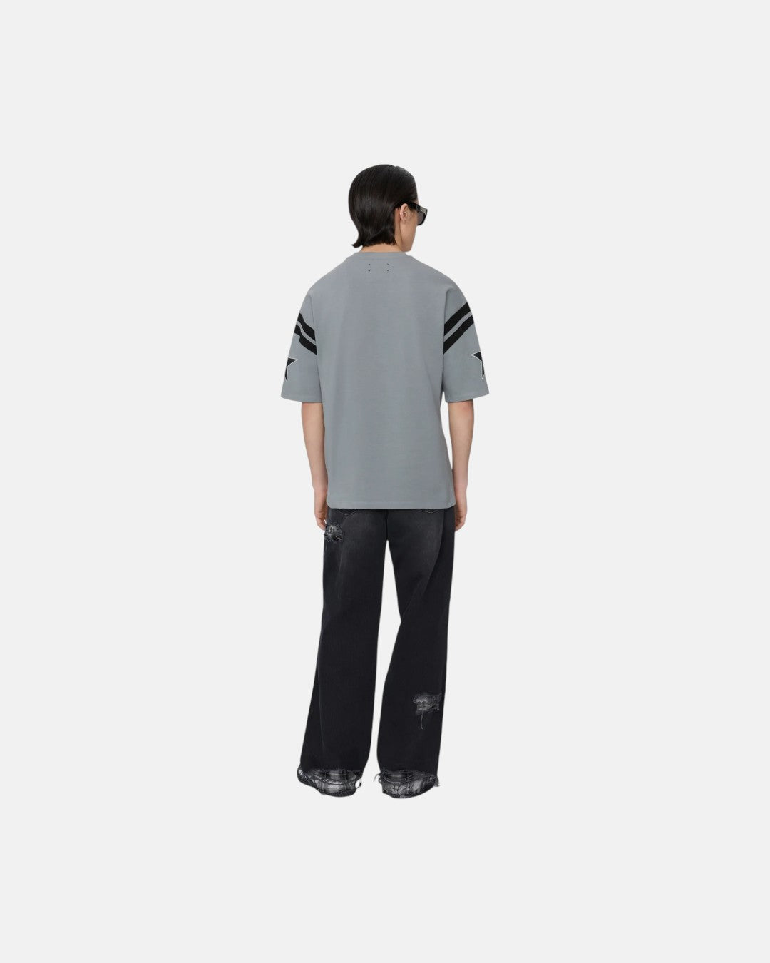Flannel Repair Baggy Jean Steel Black
