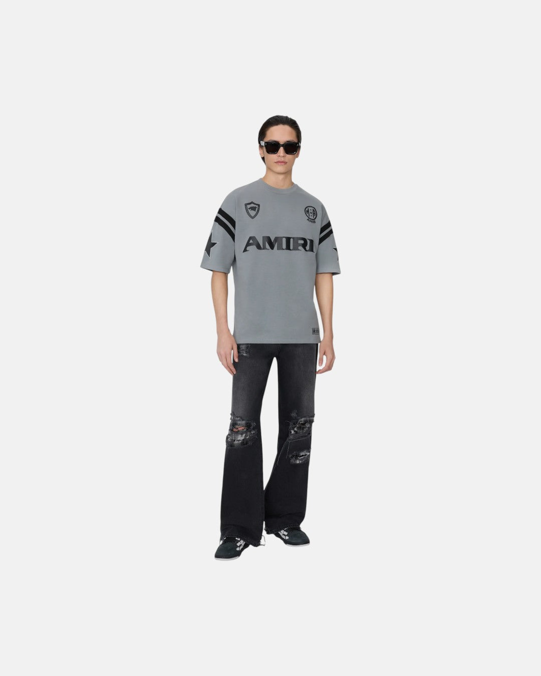 Flannel Repair Baggy Jean Steel Black