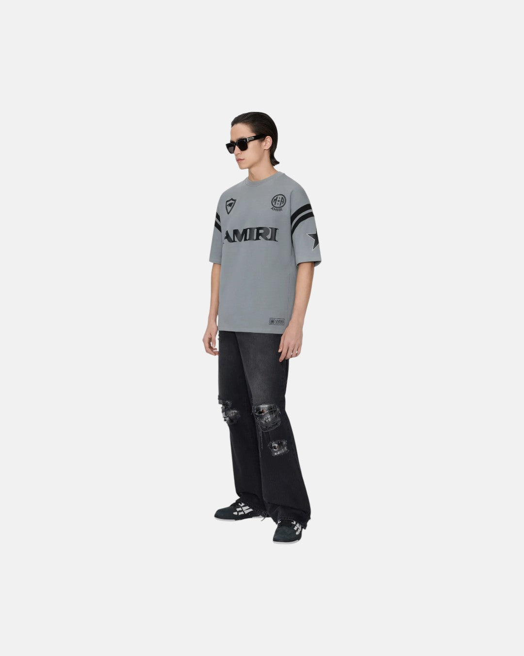 Flannel Repair Baggy Jean Steel Black