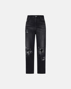 Flannel Repair Baggy Jean Steel Black