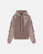 Bones Studded Zip Hoodie Brown