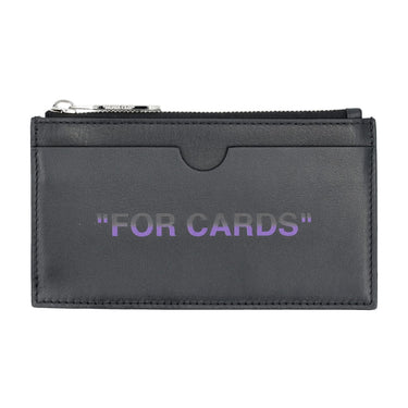 Off White Quote Zipped Card Case Black Purple