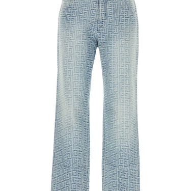 Balmain Embroidered Mid-Rise Jeans Blue