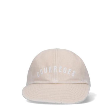 Courreges Cap Ac Embroidered Washed Oats