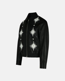 Starburst Leather Jacket Black