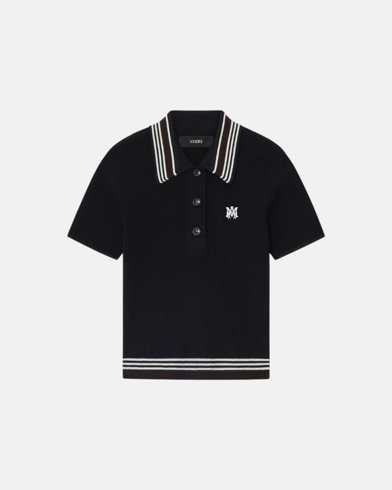 Ma Stripe Polo Black