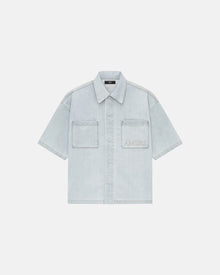 Amiri 3D Ss Snap Shirt Light Indigo